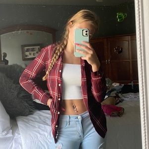 Old Navy Maroon Flannel